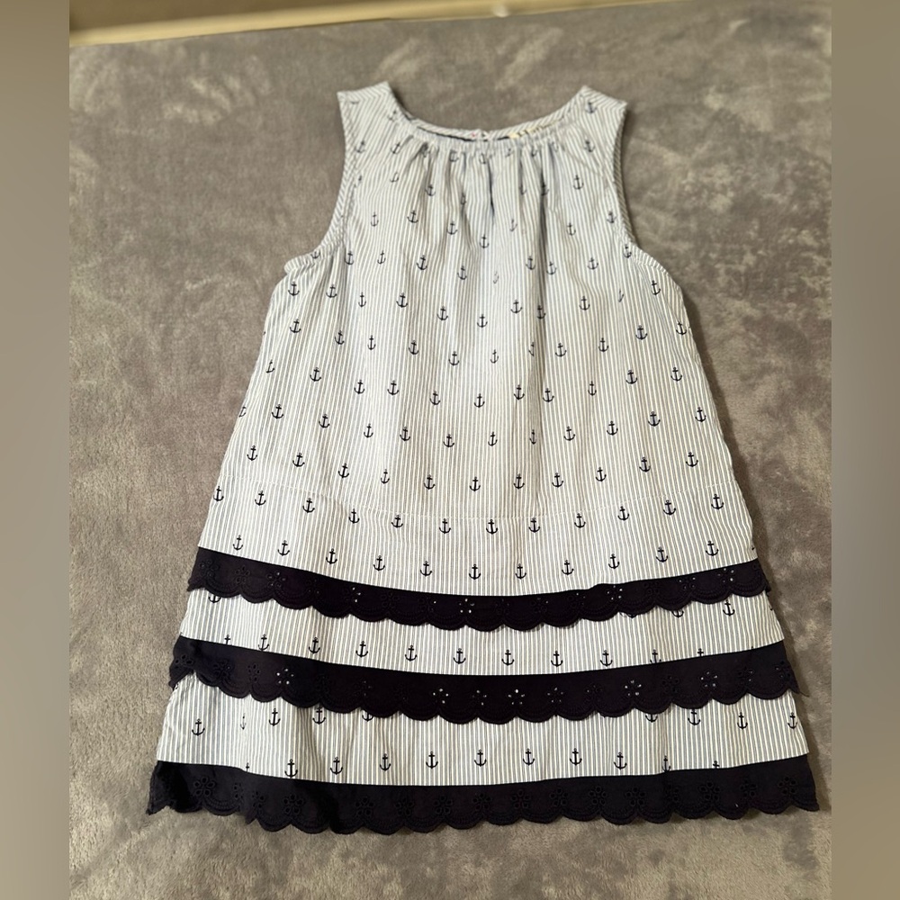 Hatley Nautical Anchor Dress with Blue Scallops Girls Size 4 / Retail $52